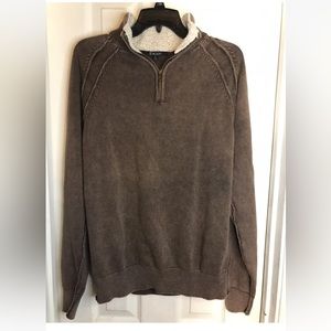 sweatshirt top Sherpa collar by BLACK SIZE LARGE brown in color MENS